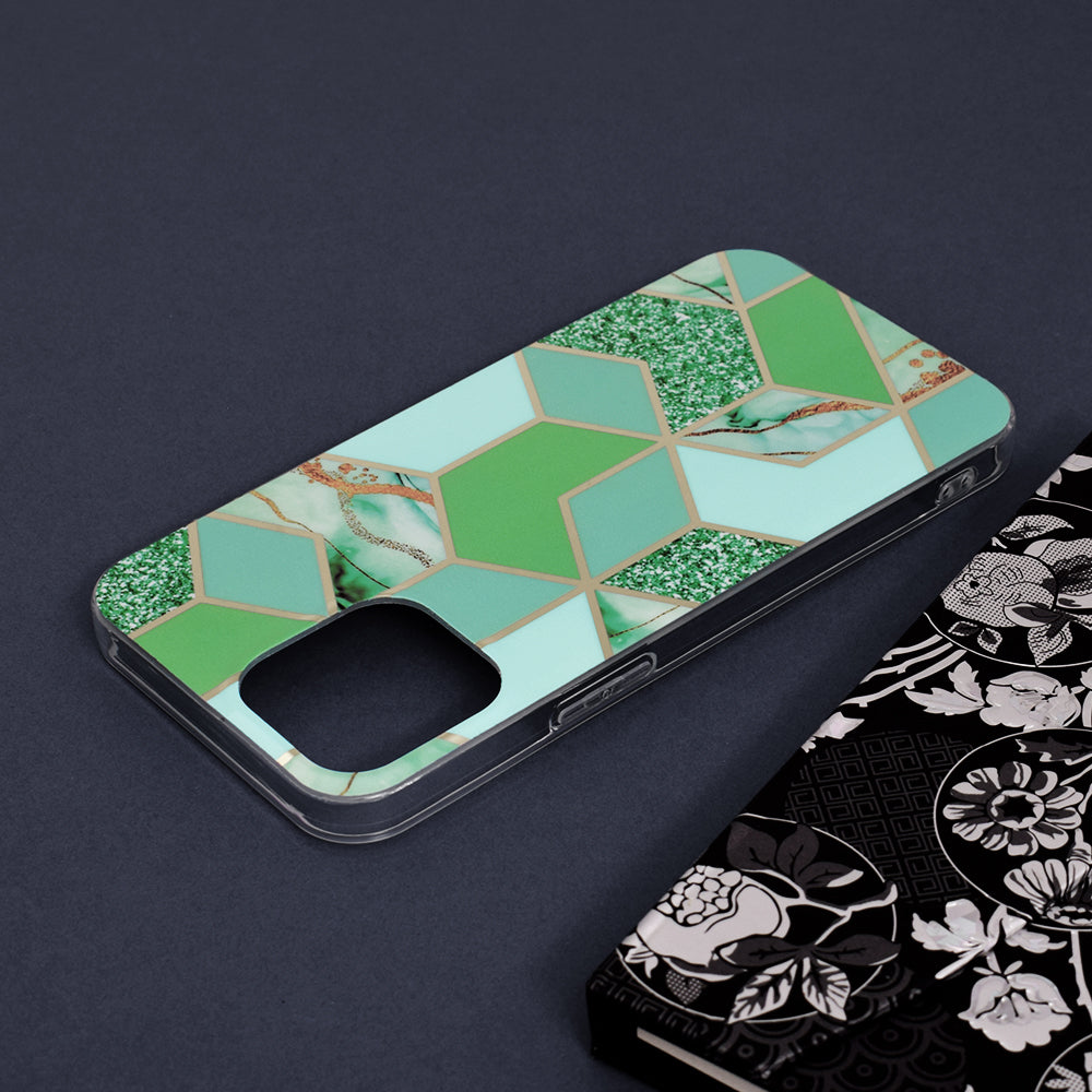 Capa para Apple iPhone 13 Pro Max, Techsuit, Marble, Verde