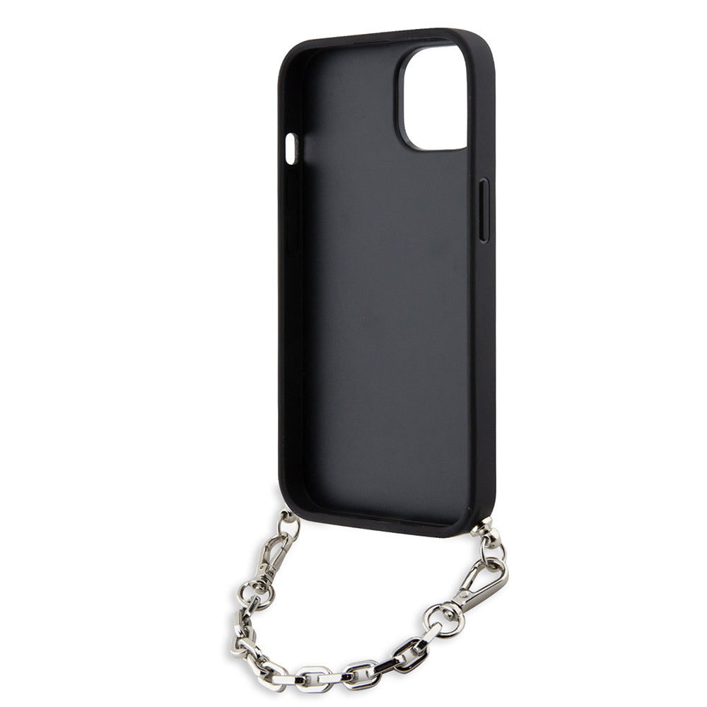 Capa para Apple iPhone 14, Karl Lagerfeld, Saffiano Monogram Chain, Prateada