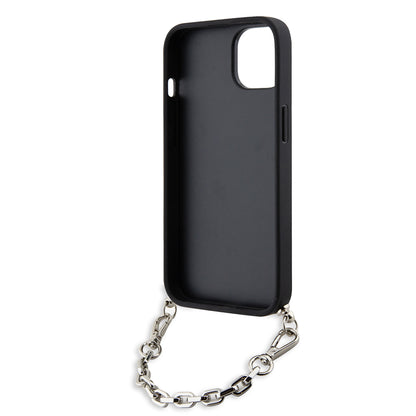 Capa para Apple iPhone 14, Karl Lagerfeld, Saffiano Monogram Chain, Prateada