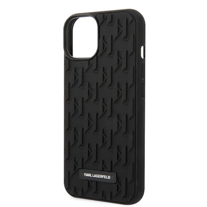 Capa para Apple iPhone 14 Plus, Karl Lagerfeld, Monograma 3D, Preta.