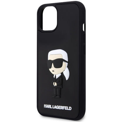 Case for Apple iPhone 14 Plus, Karl Lagerfeld, 3D Rubber Ikonik Karl, Black