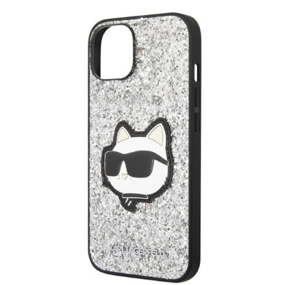 Capa para Apple iPhone 14 Plus, Karl Lagerfeld, Glitter Choupette Patch, Prateada