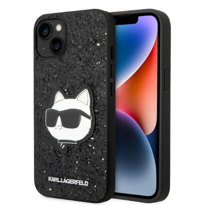 Capa para Apple iPhone 14 Plus, Karl Lagerfeld, Glitter Choupette Patch, Preta