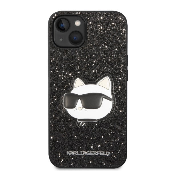 Capa para Apple iPhone 14 Plus, Karl Lagerfeld, Glitter Choupette Patch, Preta
