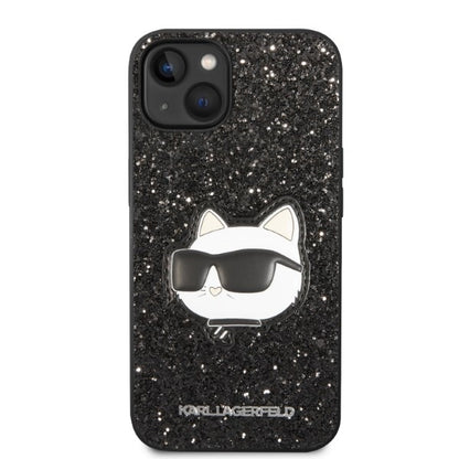 Capa para Apple iPhone 14 Plus, Karl Lagerfeld, Glitter Choupette Patch, Preta