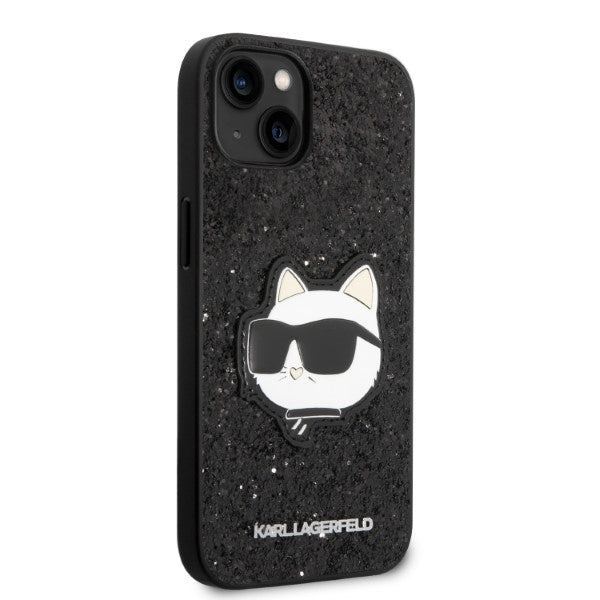 Capa para Apple iPhone 14 Plus, Karl Lagerfeld, Glitter Choupette Patch, Preta