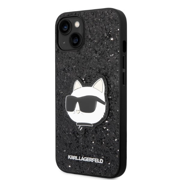 Capa para Apple iPhone 14 Plus, Karl Lagerfeld, Glitter Choupette Patch, Preta
