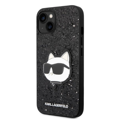 Capa para Apple iPhone 14 Plus, Karl Lagerfeld, Glitter Choupette Patch, Preta