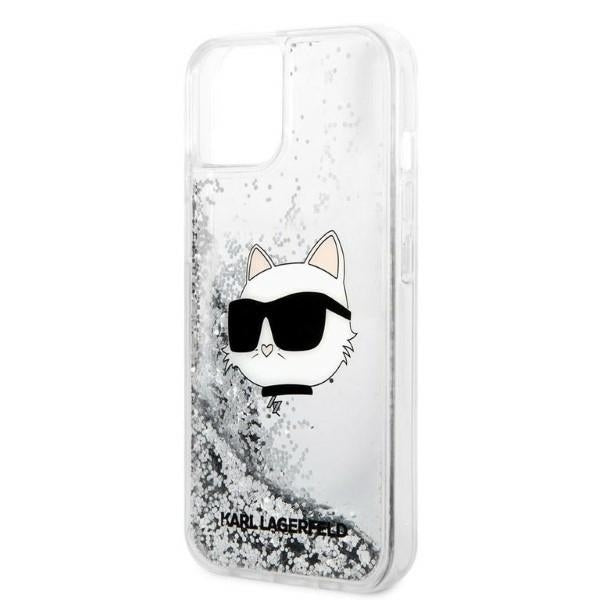 Capa para Apple iPhone 14 Plus, Karl Lagerfeld, Glitter Choupette's Head, Prateada
