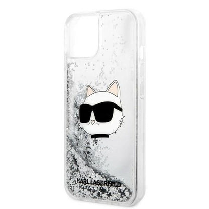 Capa para Apple iPhone 14 Plus, Karl Lagerfeld, Glitter Choupette's Head, Prateada
