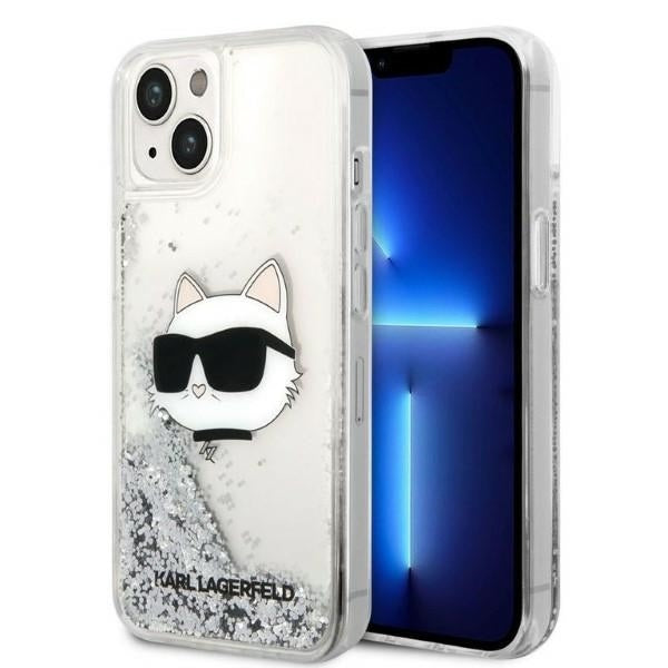 Capa para Apple iPhone 14 Plus, Karl Lagerfeld, Glitter Choupette's Head, Prateada
