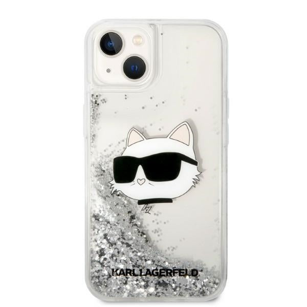 Capa para Apple iPhone 14 Plus, Karl Lagerfeld, Glitter Choupette's Head, Prateada