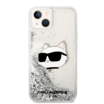 Capa para Apple iPhone 14 Plus, Karl Lagerfeld, Glitter Choupette's Head, Prateada