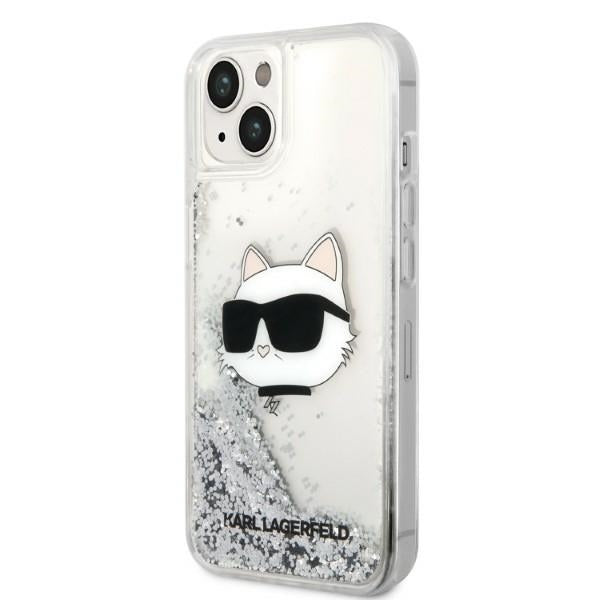 Capa para Apple iPhone 14 Plus, Karl Lagerfeld, Glitter Choupette's Head, Prateada