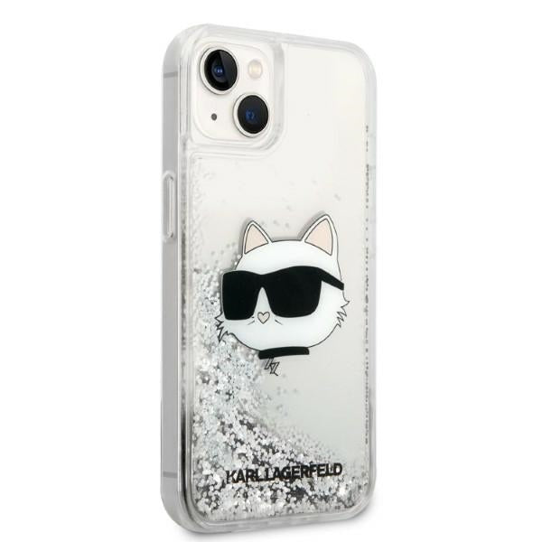 Capa para Apple iPhone 14 Plus, Karl Lagerfeld, Glitter Choupette's Head, Prateada