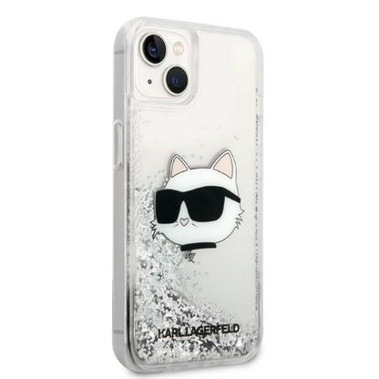 Capa para Apple iPhone 14 Plus, Karl Lagerfeld, Glitter Choupette's Head, Prateada