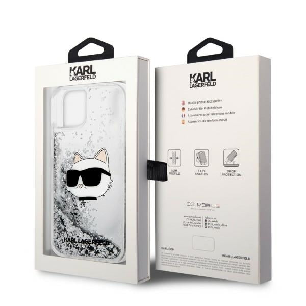 Capa para Apple iPhone 14 Plus, Karl Lagerfeld, Glitter Choupette's Head, Prateada