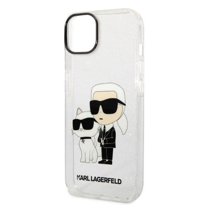 Capa para Apple iPhone 14 Plus, Karl Lagerfeld, Glitter Karl & Choupette, Transparente