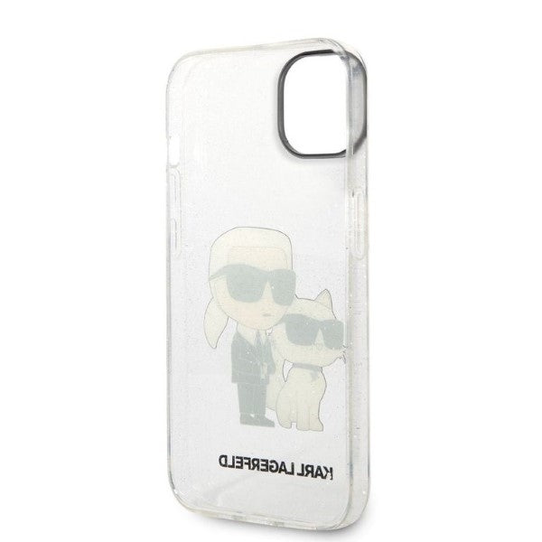 Capa para Apple iPhone 14 Plus, Karl Lagerfeld, Glitter Karl & Choupette, Transparente