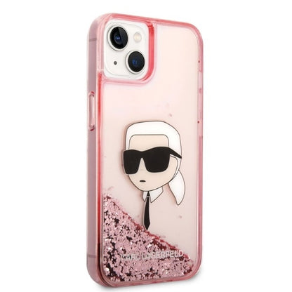 Case for Apple iPhone 14 Plus, Karl Lagerfeld, Glitter Karl's Head, Pink