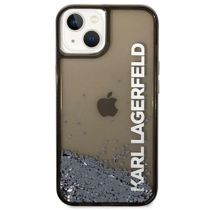 Capa para Apple iPhone 14 Plus, Karl Lagerfeld, Liquid Glitter KL Logo, Preta