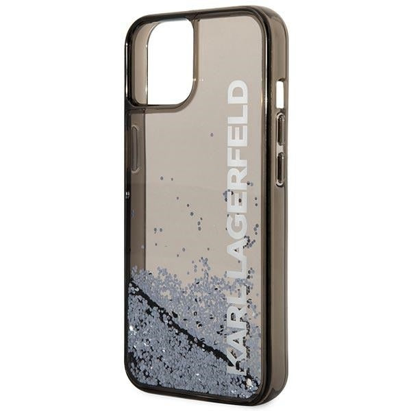 Capa para Apple iPhone 14 Plus, Karl Lagerfeld, Liquid Glitter KL Logo, Preta