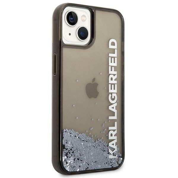 Capa para Apple iPhone 14 Plus, Karl Lagerfeld, Liquid Glitter KL Logo, Preta