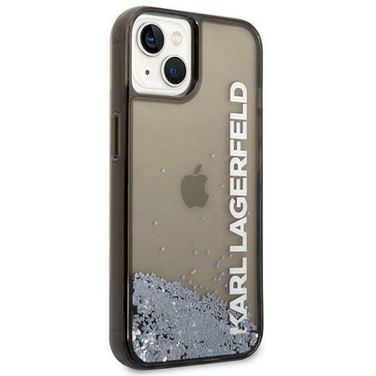 Capa para Apple iPhone 14 Plus, Karl Lagerfeld, Liquid Glitter KL Logo, Preta