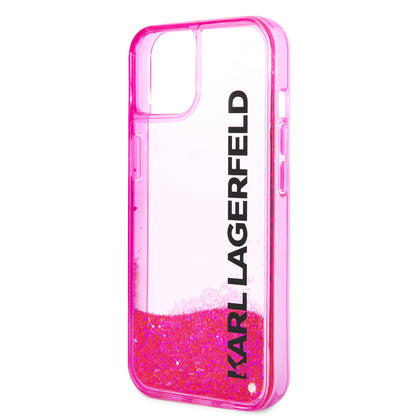 Capa para Apple iPhone 14 Plus, Karl Lagerfeld, Liquid Glitter KL Logo, Rosa