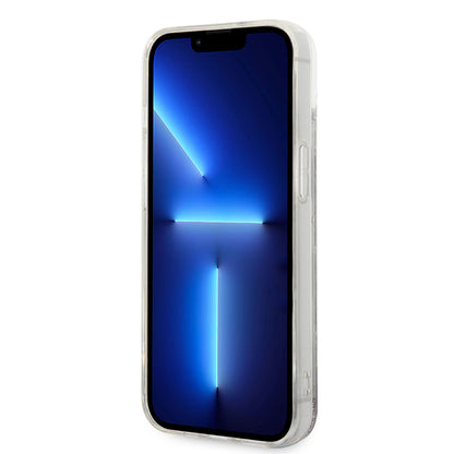 Capa para Apple iPhone 14 Plus, Karl Lagerfeld, Liquid Glitter Monogram, Prateada.