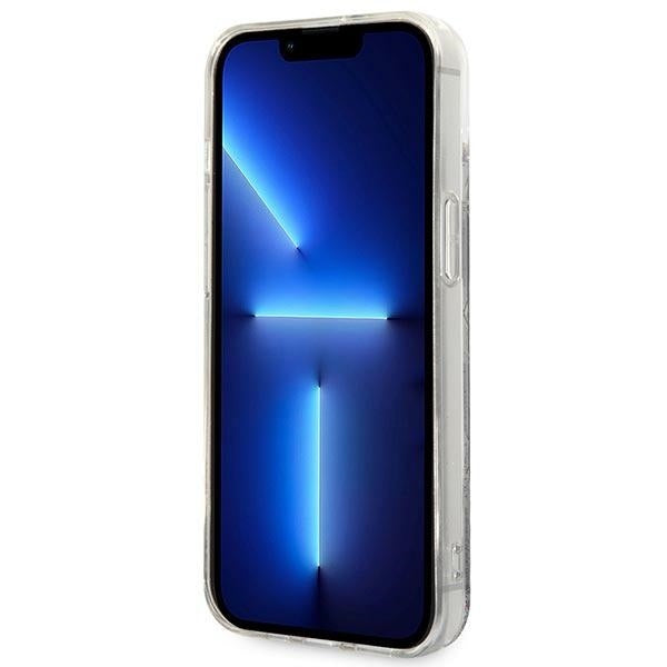 Capa para Apple iPhone 14 Plus, Karl Lagerfeld, Monograma de Glitter Líquido, Preta