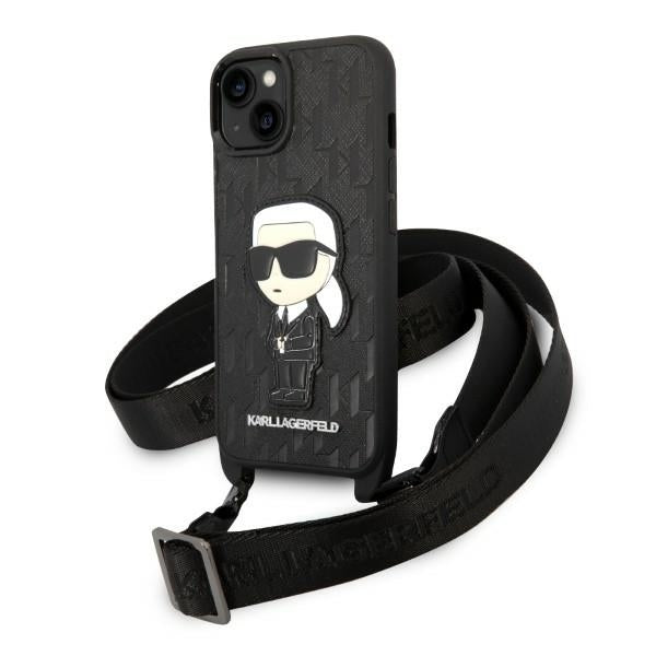 Capa para Apple iPhone 14 Plus, Karl Lagerfeld, Monogram Ikonik Karl, Branca.