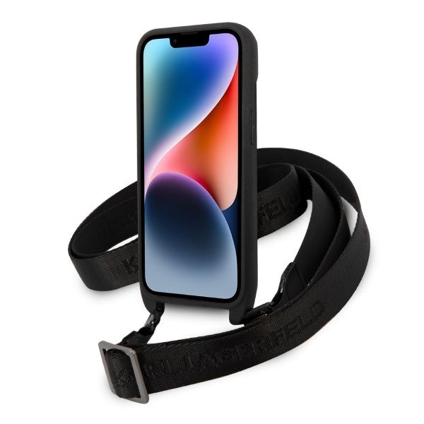 Capa para Apple iPhone 14 Plus, Karl Lagerfeld, Monogram Ikonik Karl, Branca.