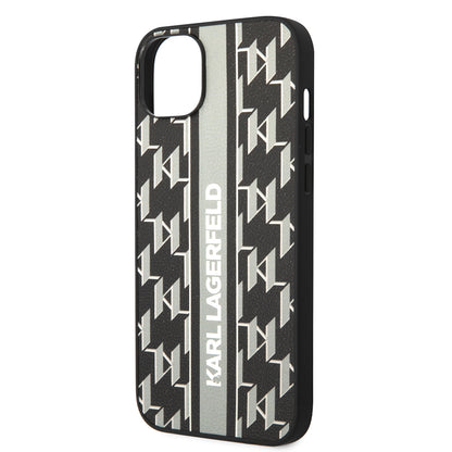 Capa para Apple iPhone 14 Plus, Karl Lagerfeld, Monogram Stripe, Cinza