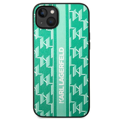 Capa para Apple iPhone 14 Plus, Karl Lagerfeld, Monogram Stripe, Verde