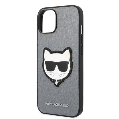 Capa para Apple iPhone 14 Plus, Karl Lagerfeld, Saffiano Choupette's Head, Prateada