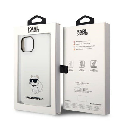 Capa para Apple iPhone 14 Plus, Karl Lagerfeld, Silicone Choupette, Branca
