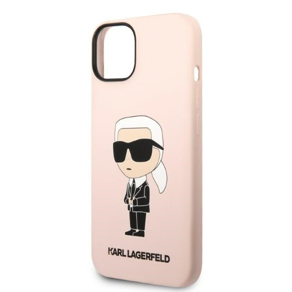 Capa para Apple iPhone 14 Plus, Karl Lagerfeld, Silicone Ikonik Karl, Rosa