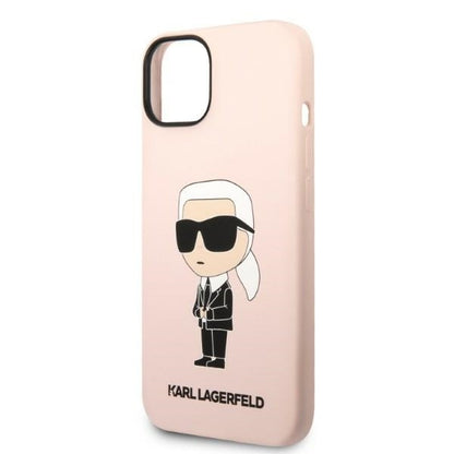 Capa para Apple iPhone 14 Plus, Karl Lagerfeld, Silicone Ikonik Karl, Rosa