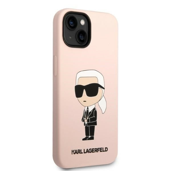 Capa para Apple iPhone 14 Plus, Karl Lagerfeld, Silicone Ikonik Karl, Rosa