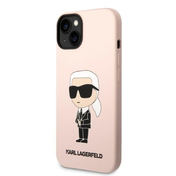 Capa para Apple iPhone 14 Plus, Karl Lagerfeld, Silicone Ikonik Karl, Rosa