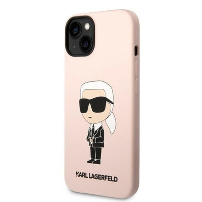 Capa para Apple iPhone 14 Plus, Karl Lagerfeld, Silicone Ikonik Karl, Rosa