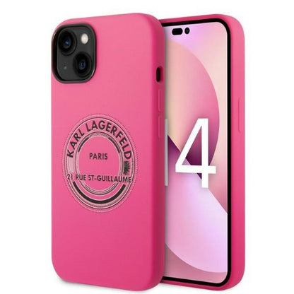 Capa para Apple iPhone 14 Plus, Karl Lagerfeld, Silicone RSG, Rosa