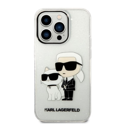 Capa para Apple iPhone 14 Pro, Karl Lagerfeld, Glitter Karl & Choupette, Transparente