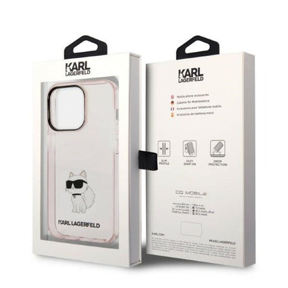 Case for Apple iPhone 14 Pro, Karl Lagerfeld, Ikonik Choupette, Pink