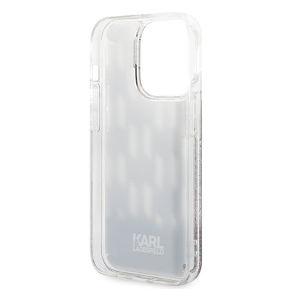 Capa para Apple iPhone 14 Pro, Karl Lagerfeld, Liquid Glitter Monogram, Preta