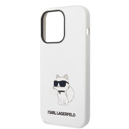 Capa para Apple iPhone 14 Pro, Karl Lagerfeld, Silicone Choupette, Branca