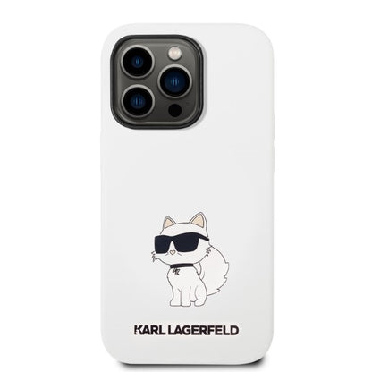 Capa para Apple iPhone 14 Pro, Karl Lagerfeld, Silicone Choupette, Branca