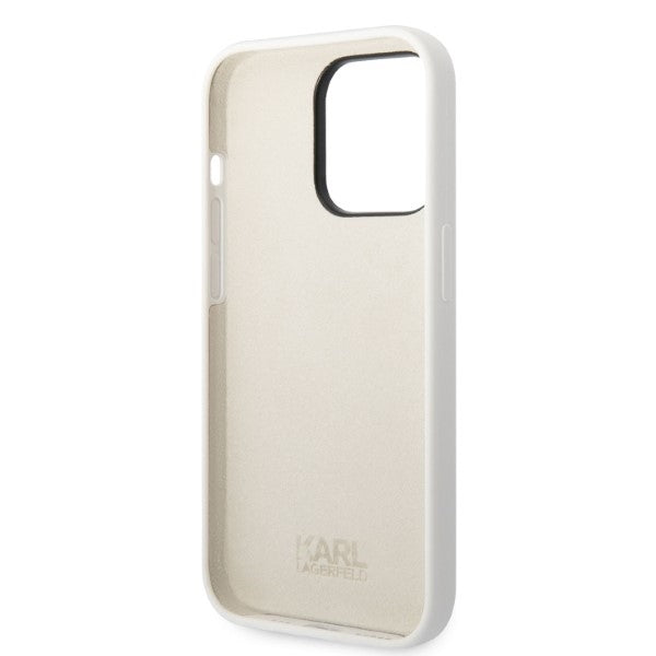 Capa para Apple iPhone 14 Pro, Karl Lagerfeld, Silicone Choupette, Branca
