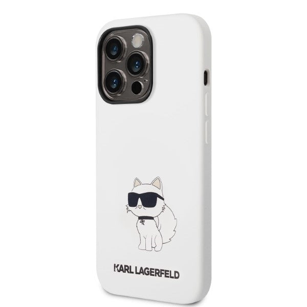 Capa para Apple iPhone 14 Pro, Karl Lagerfeld, Silicone Choupette, Branca